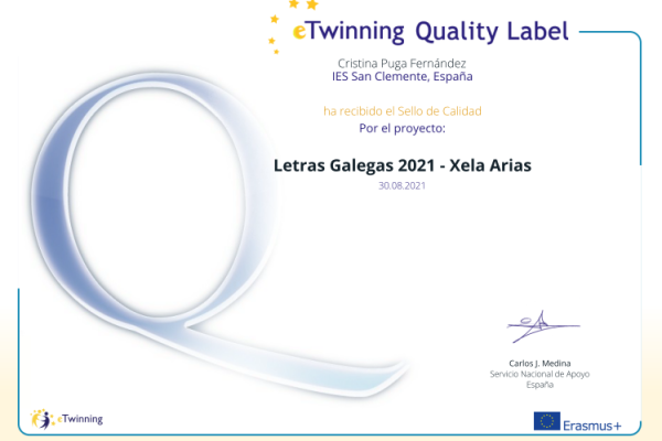 Selos de calidade eTwinning 2021