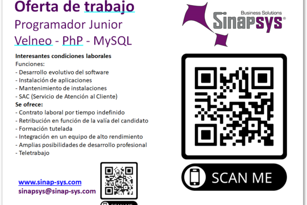 Oferta de emprego da empresa Sinapsys Business Solutions