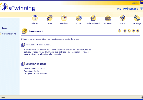 16 – Subida do screencast n1 ao Twinspace