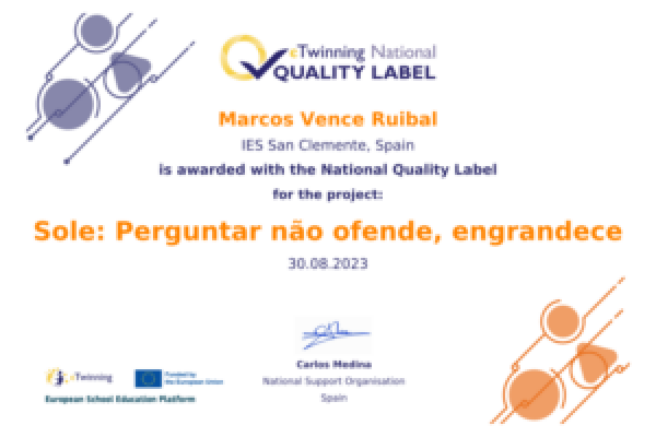 Selos de calidade eTwinning 2023