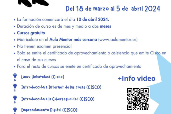 Convocatoria de cursos gratuítos en aberto marzo 2024 en Aula Mentor